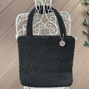 The Sak Black Woven Crochet Shoulder Bag
